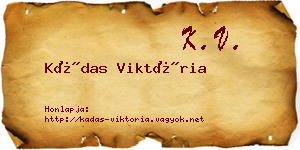 Kádas Viktória névjegykártya